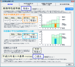 断熱等性能等級判定画面