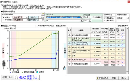 壁結露判定画面の印刷機能を追加（パッシブ設計オプション）