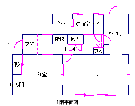 標準モデル住宅 1階平面図