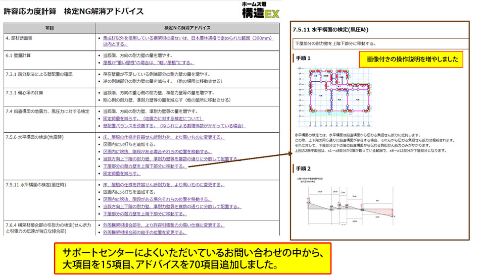 許容応力度OP：検定NG解消アドバイス強化（項目追加）