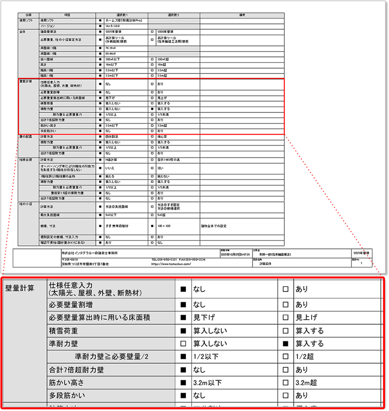 仕様規定の各計算